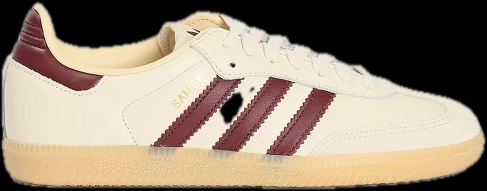 adidas Samba OG in off white and maroon